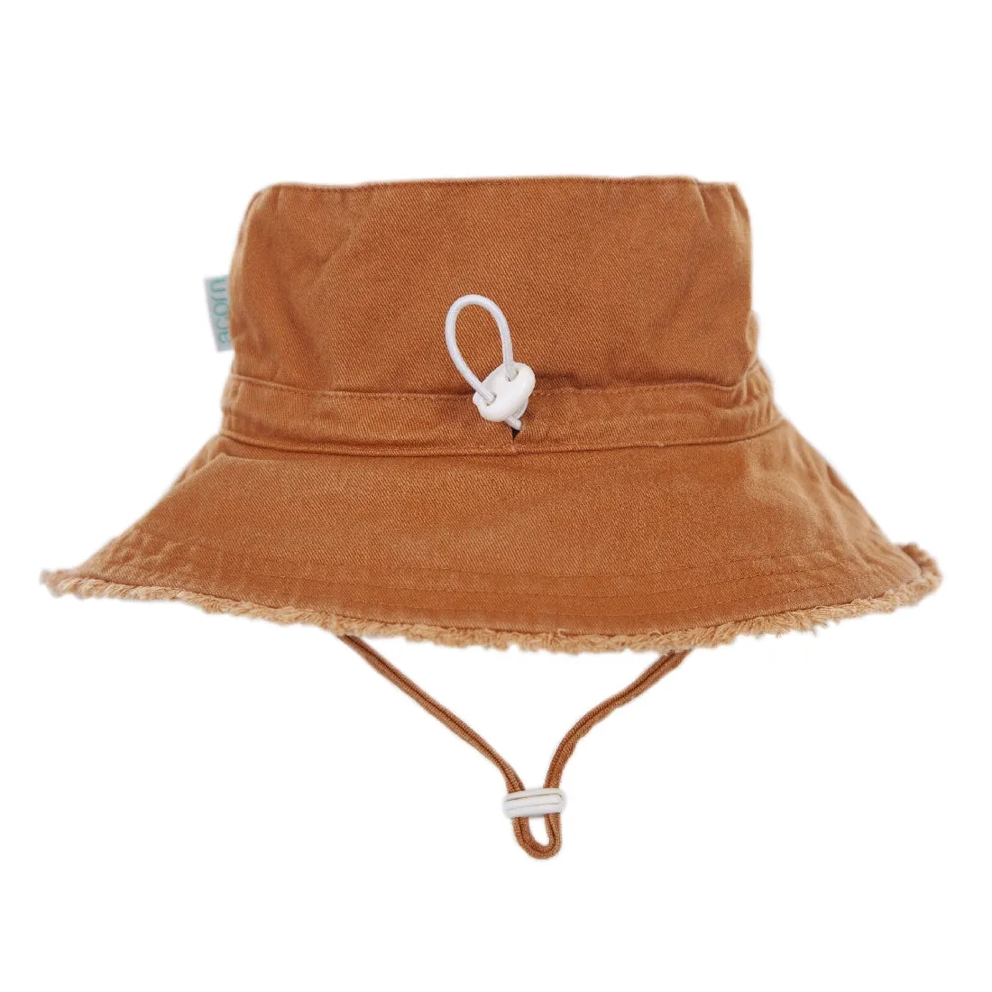 ACORN KIDS - FRAYED BUCKET HAT: CHESTNUT