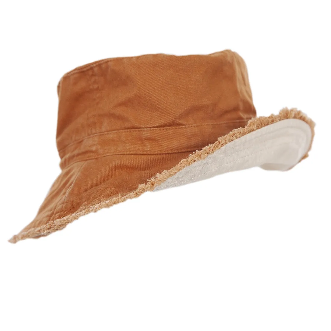 ACORN KIDS - FRAYED BUCKET HAT: CHESTNUT