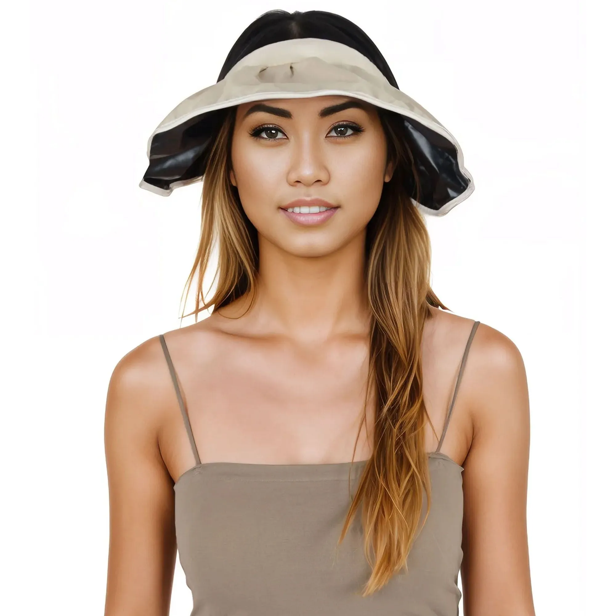 Alilang Womens Foldable Visors Sun Hat Wide Brim Roll-up Headband UV Protection Beach Hat