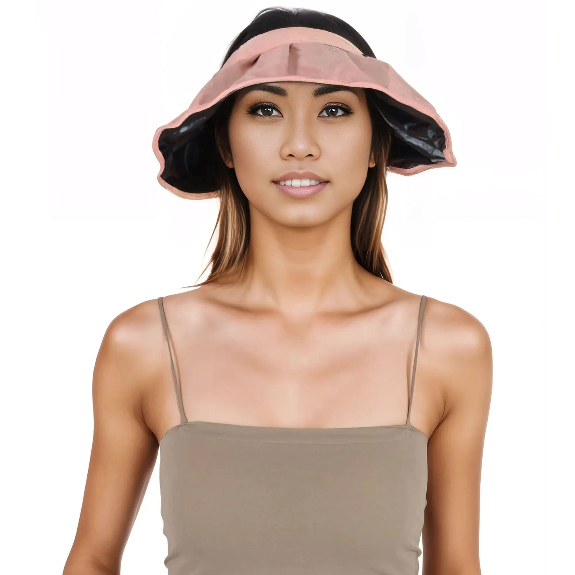 Alilang Womens Foldable Visors Sun Hat Wide Brim Roll-up Headband UV Protection Beach Hat