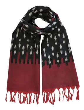 Apple & Black Ikat Scarf