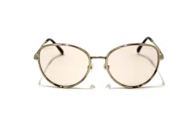 Authentic Chanel Light Gold-Tone Chain Oversize Sunglasses