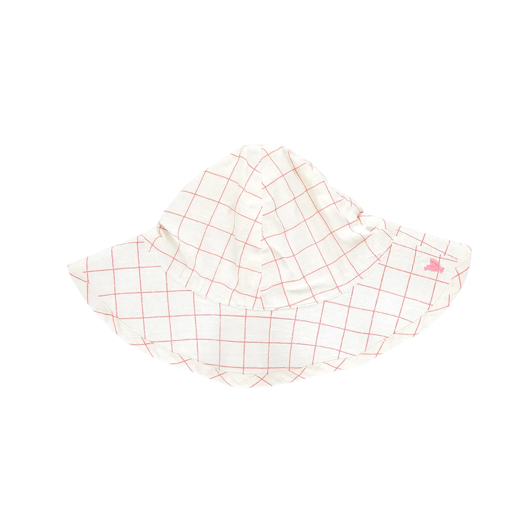 Baby Girls Sun Hat - Pink Tattersall