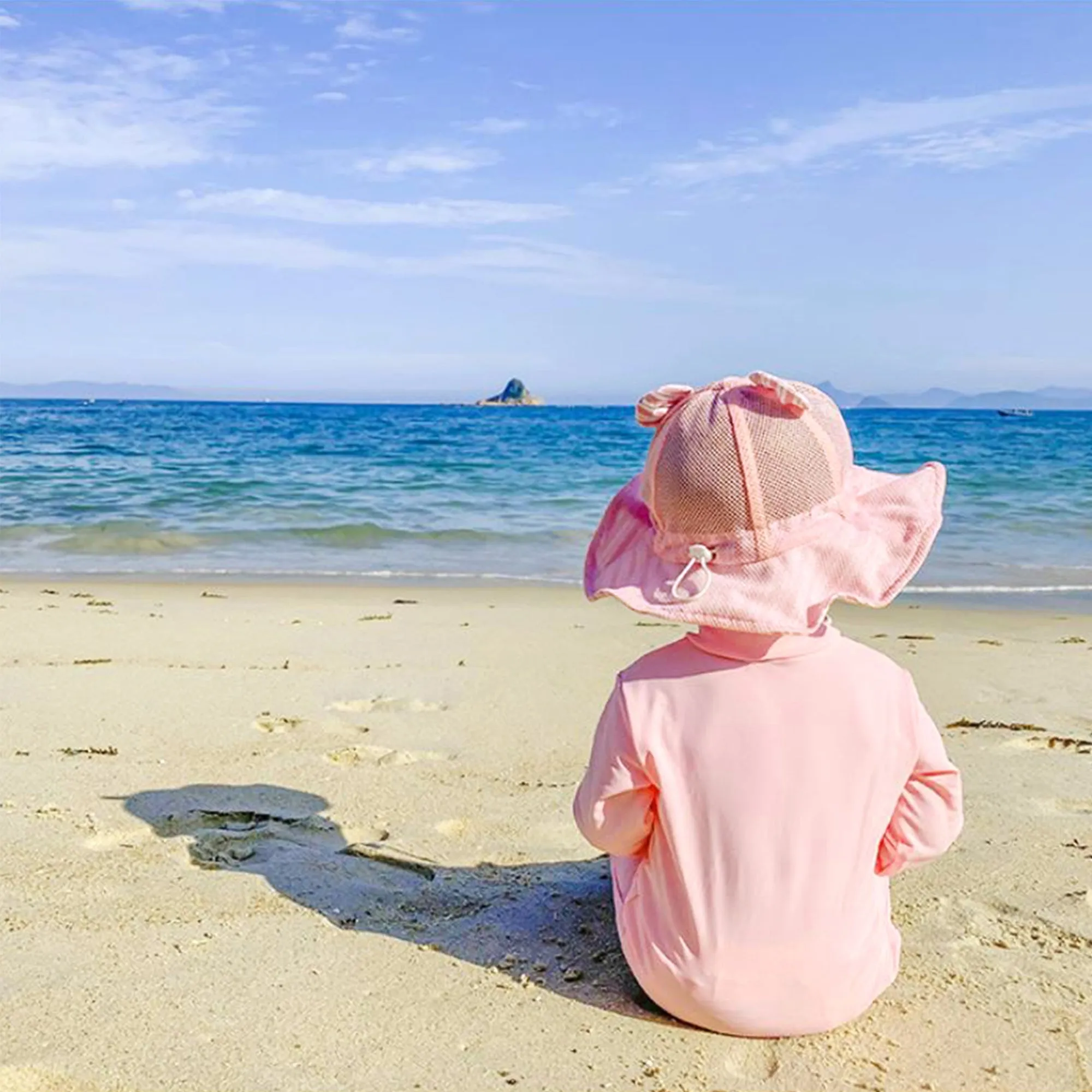 Baby Mesh Bucket Hat Toddler Sun Floppy Hat | Pink