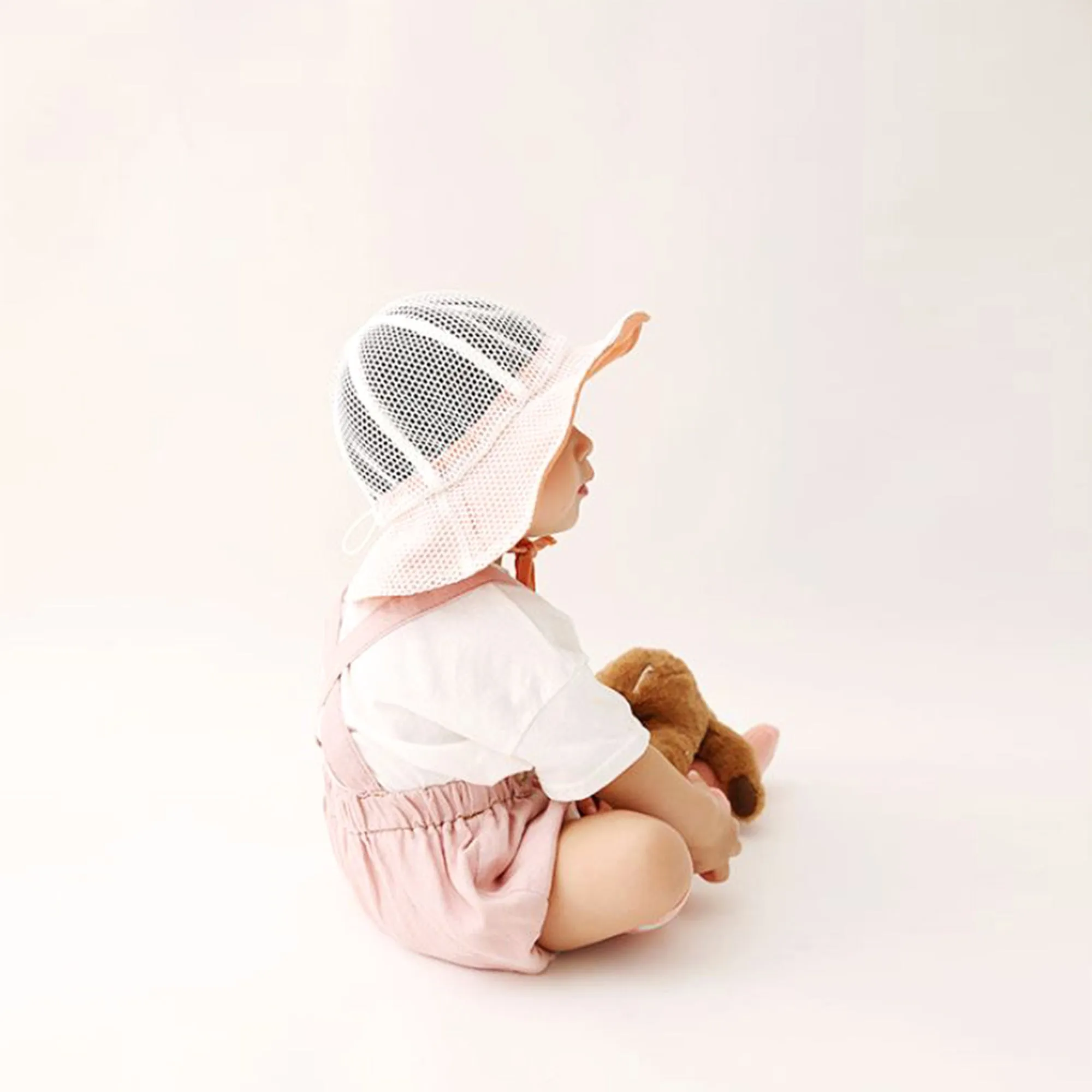 Baby Mesh Bucket Hat Toddler Sun Floppy Hat | Pink