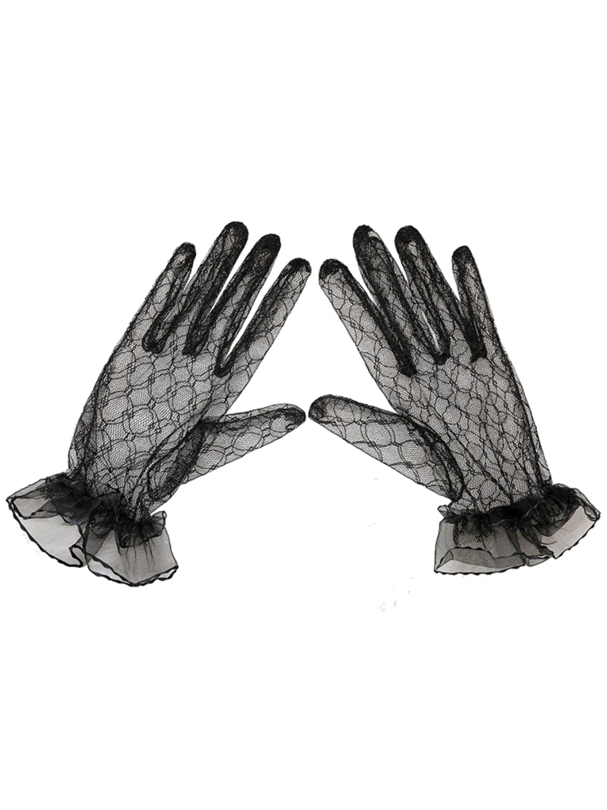 Black Latest Lace Sheer Gloves