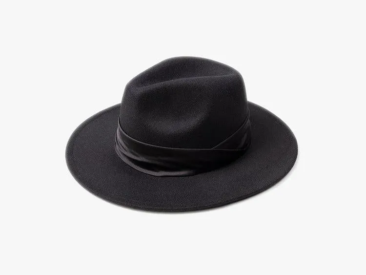 Black Satin Tilly Fedora