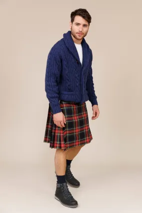 Black Stewart 100% Worsted Wool Men's Kilt