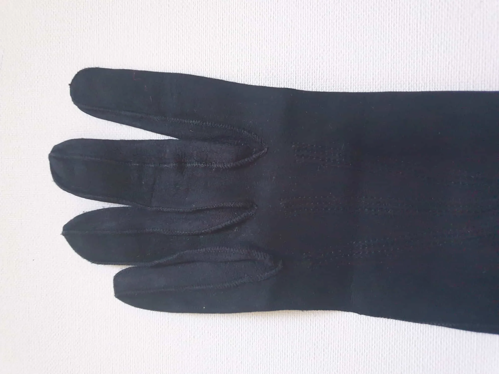 Black Suede Evening Gloves - SIze 6 1/2