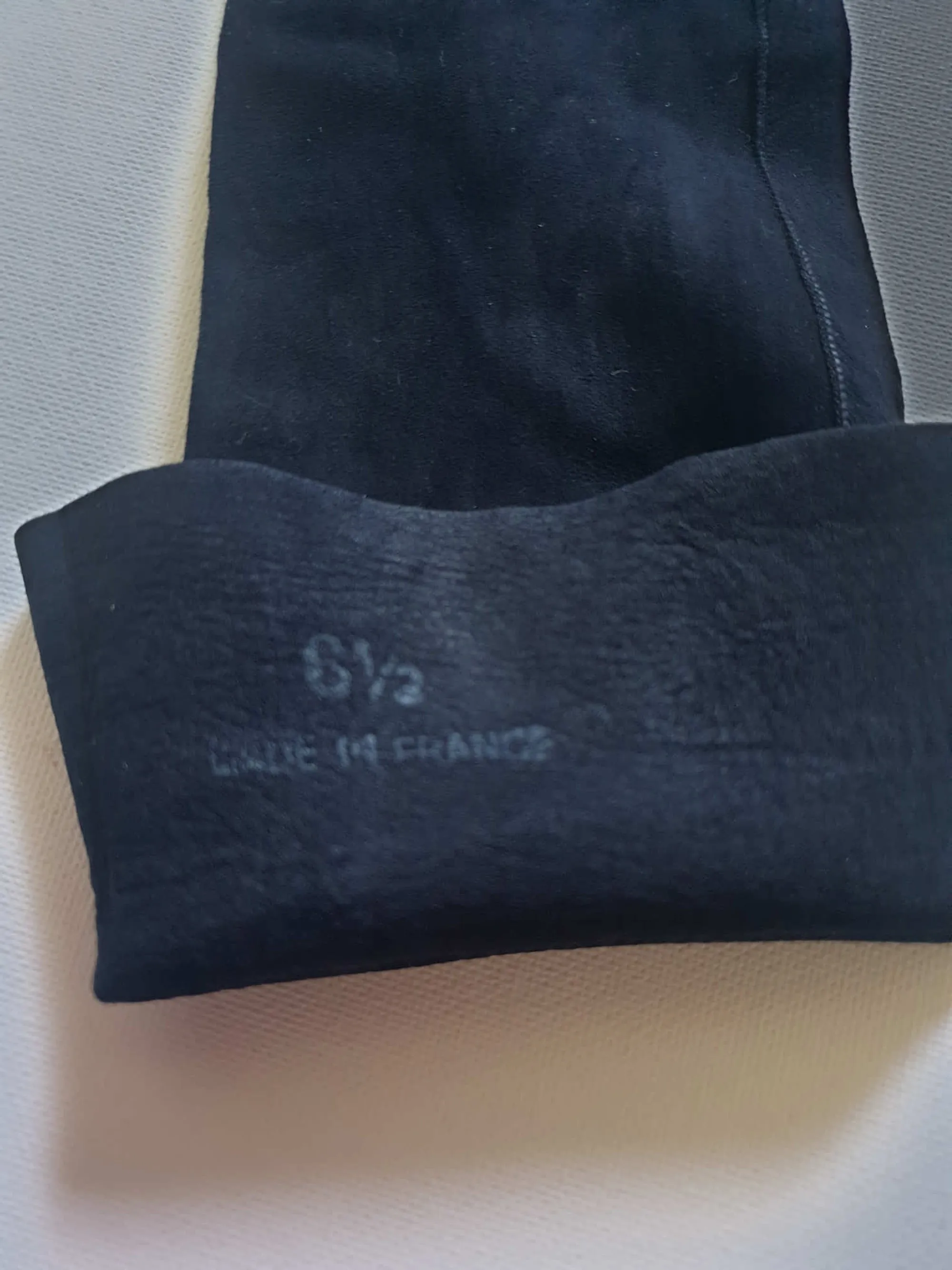 Black Suede Evening Gloves - SIze 6 1/2