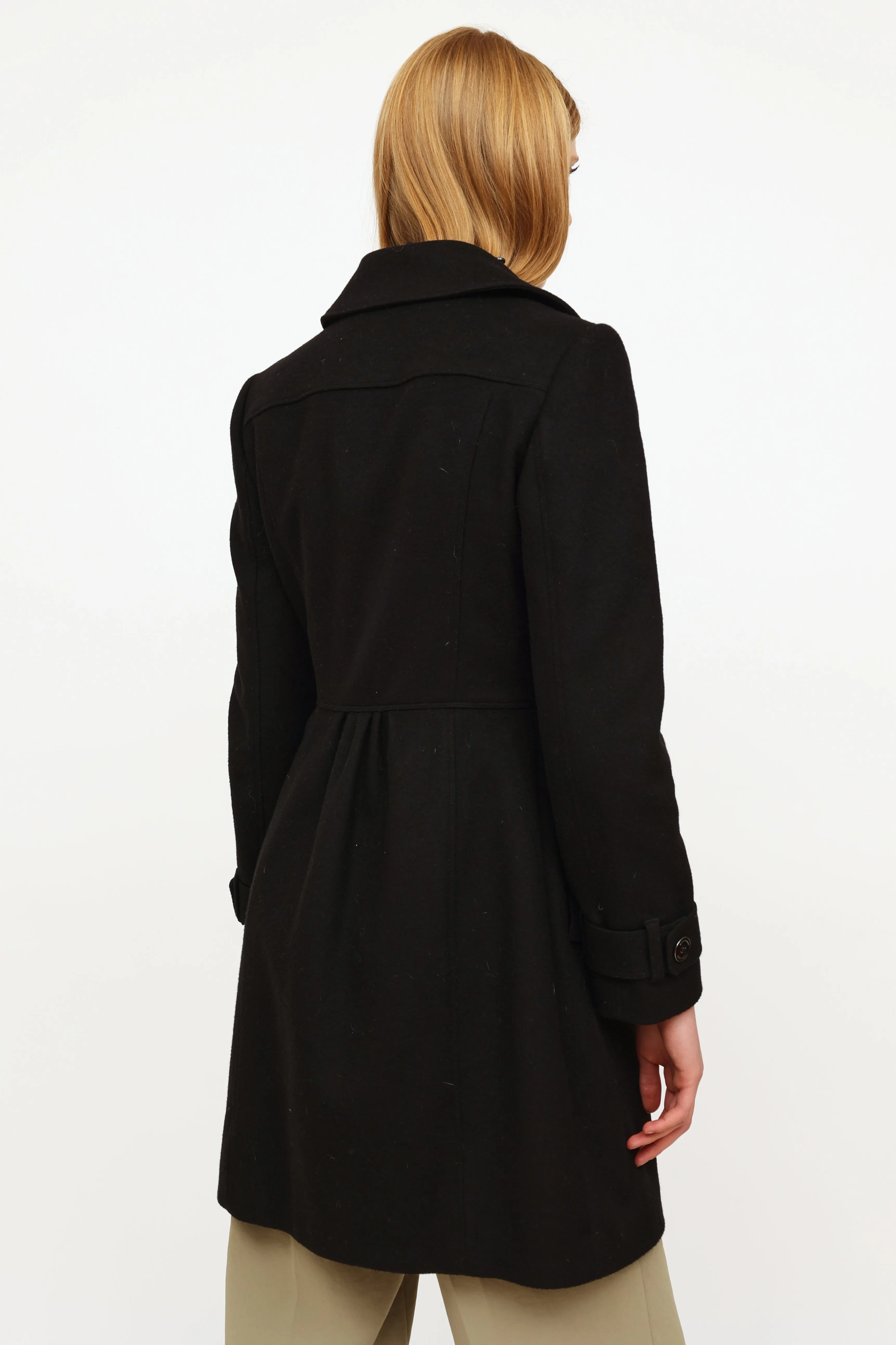 Black Wool Cashmere Trench Coat