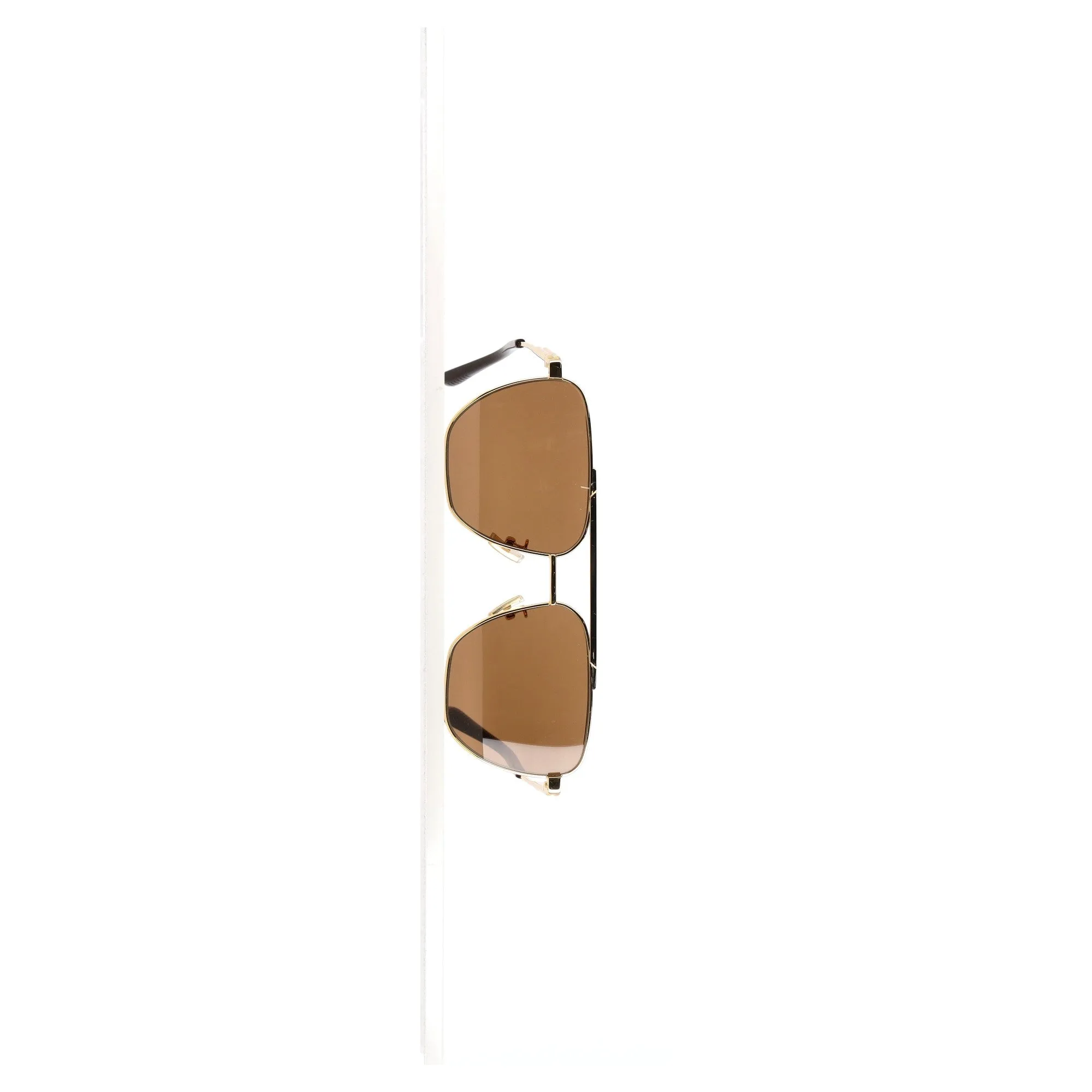 Bottega Veneta BV1236S Rimmed Aviator Sunglasses in Gold Metal