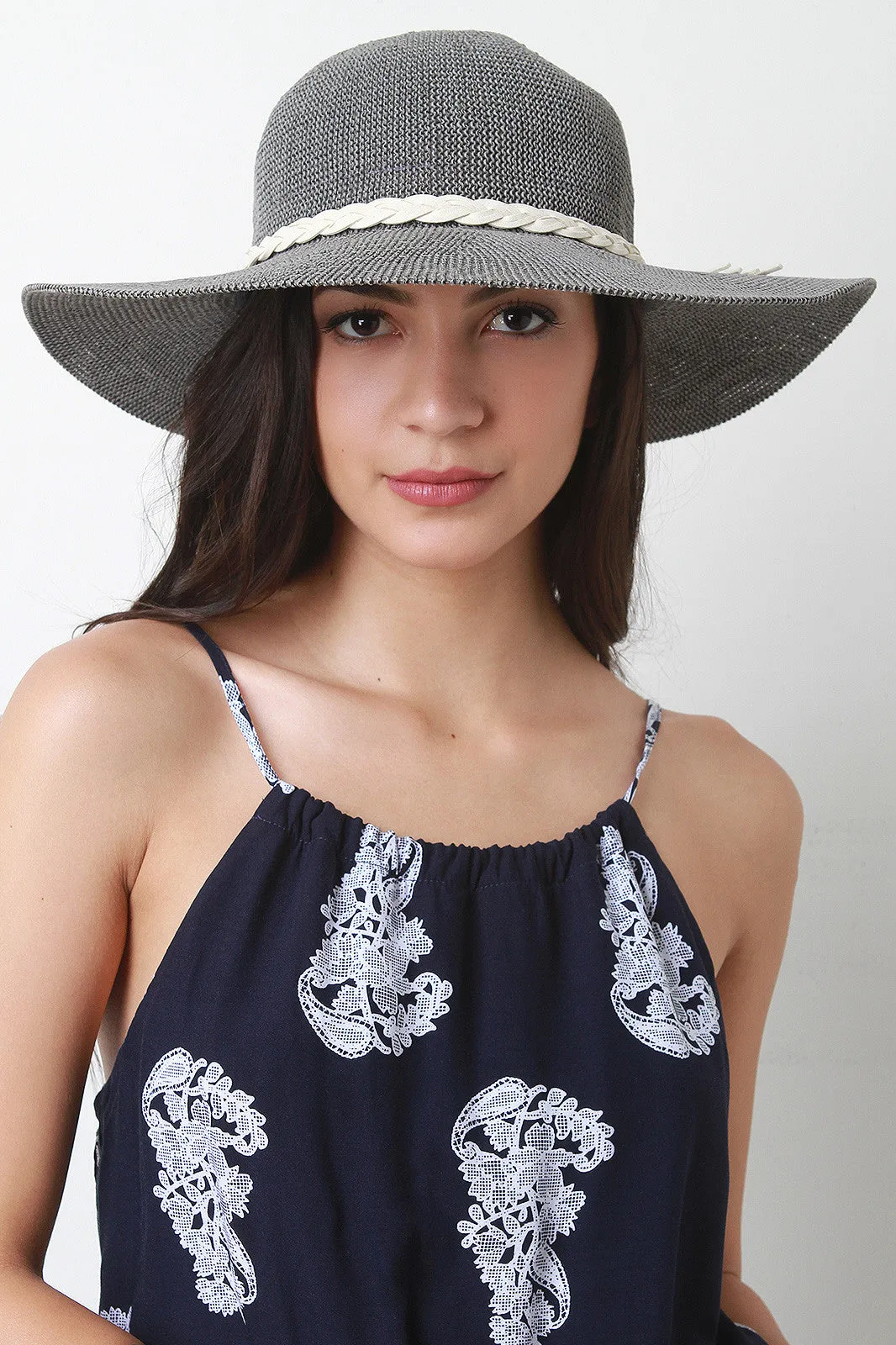 Braided Tie Straw Summer Hat