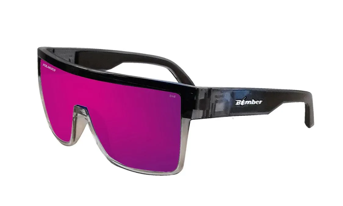 BUZZ Bomb Safety - Polarized Sunset Revo Pink Mirror Crystal Z87