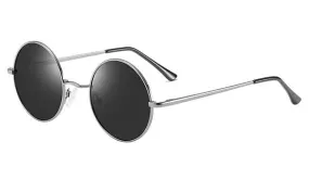 Classy Men Black Grey Round Polarized Sunglasses