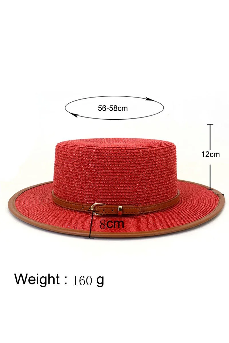 DANDY BELT FLAT BRIM FLOPPY PANAMA HAT