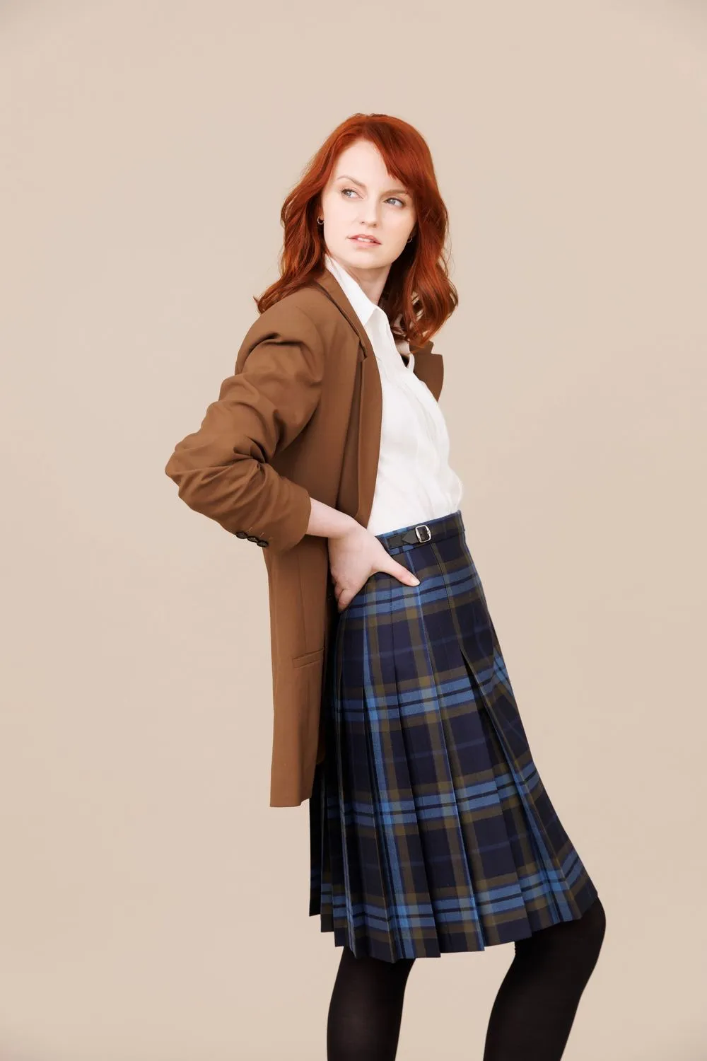 Derroura 100% Worsted Wool Midi Kilt