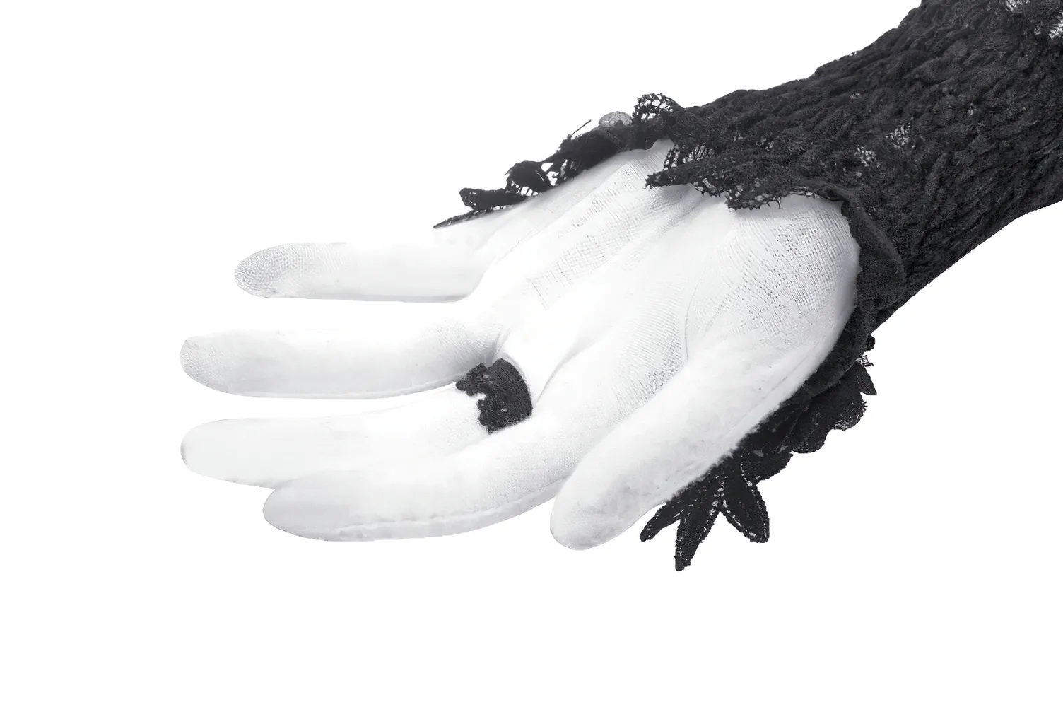 Elegant Black Lace Elbow-Length Evening Gloves