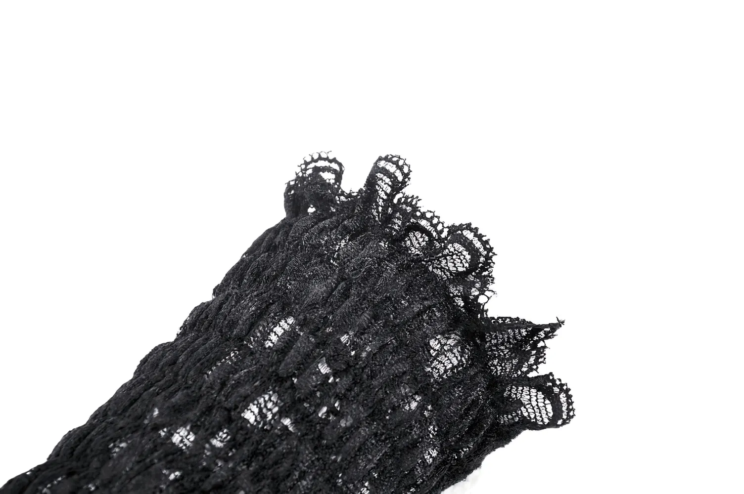 Elegant Black Lace Elbow-Length Evening Gloves