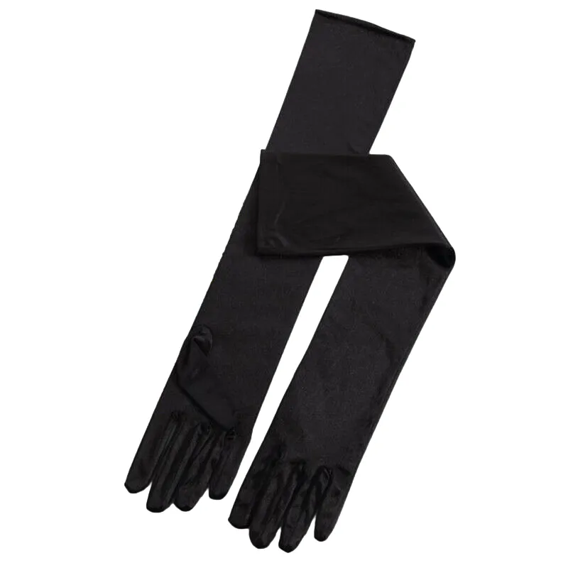 Elegant Long Satin Evening Gloves