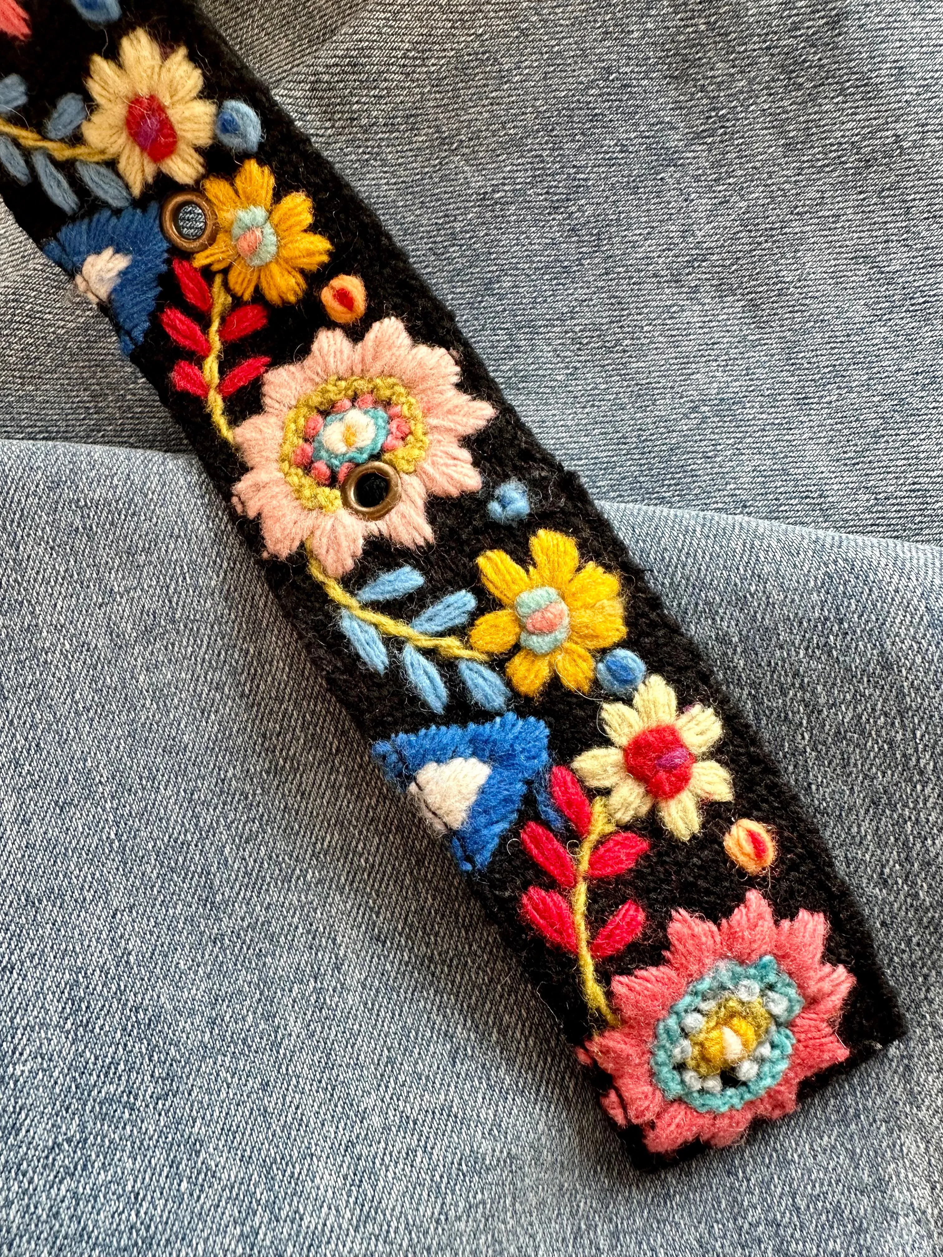 Embroidered Fabric Belt