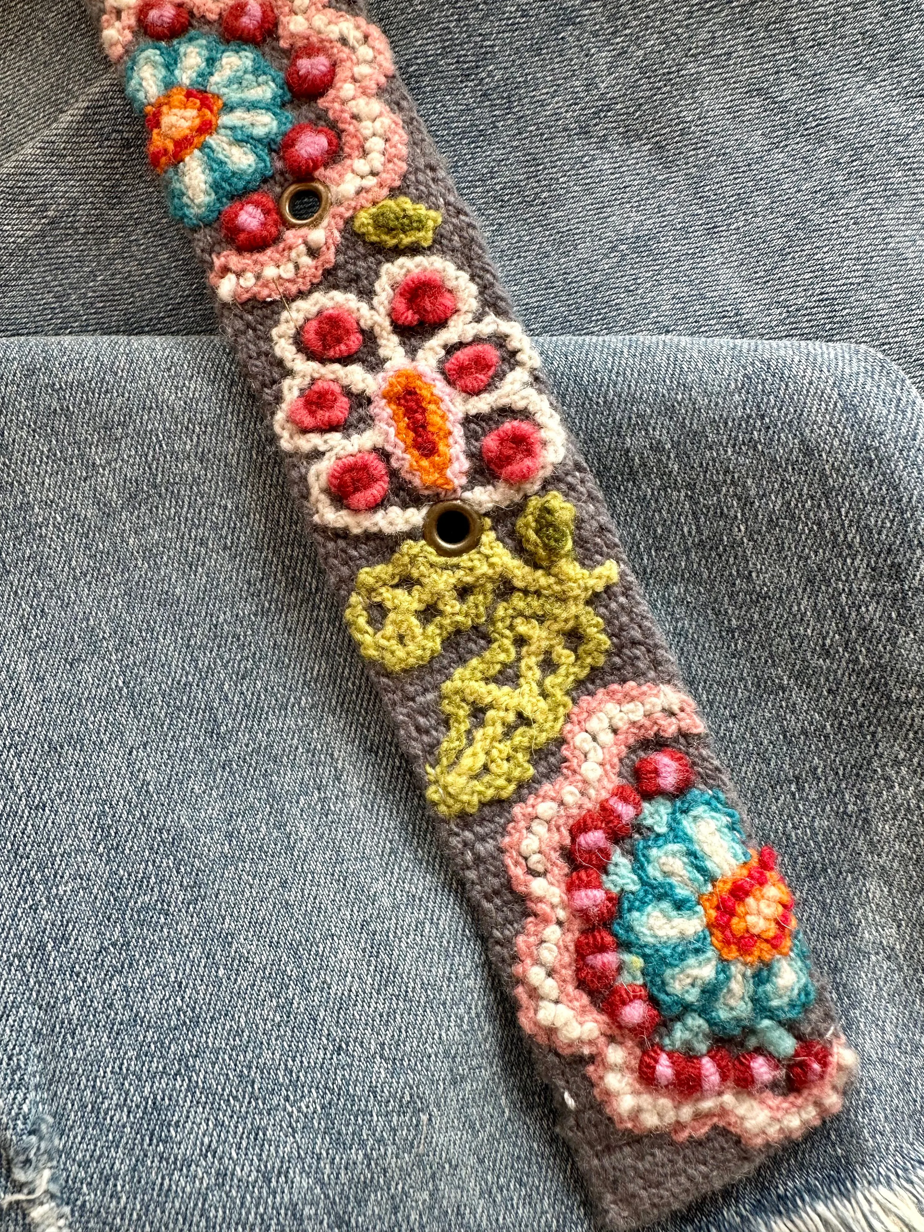 Embroidered Fabric Belt