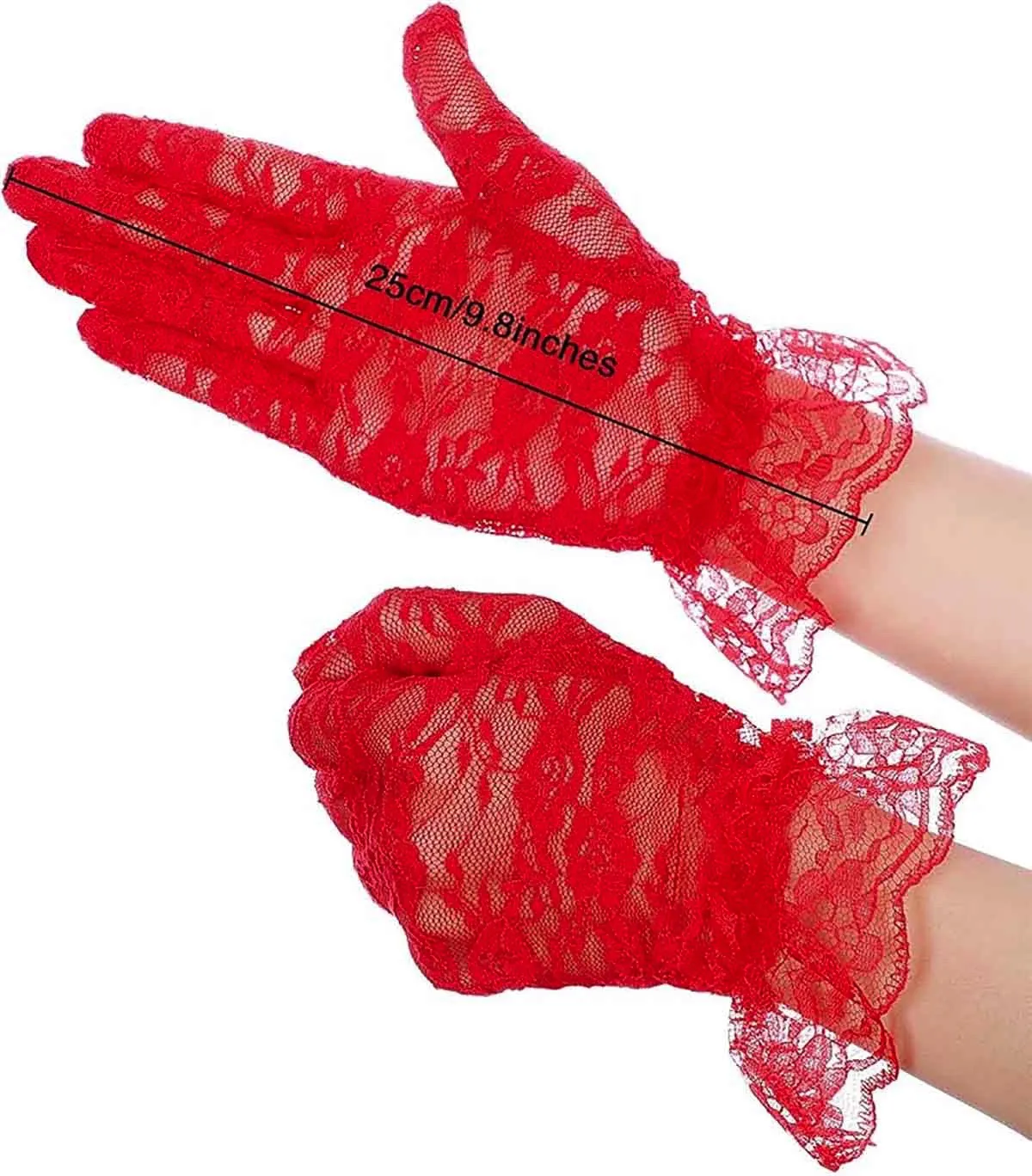 Fancydresswale  Lace Gloves Women Elegant Gloves Bridal Lace Gloves Floral Pattern Lace Gloves for Wedding Dress Evening Dress