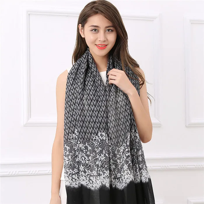 Fashion Geometric Cotton Scarf For Women