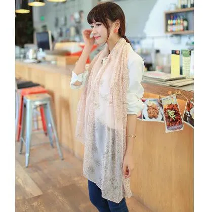 Fashion Totem female Korean version of the new chiffon and cotton scarf