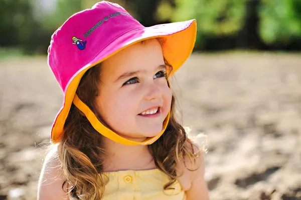 FlapJackKids - Reversible Kids' Sun Hat - Mermaid / Sandcastle