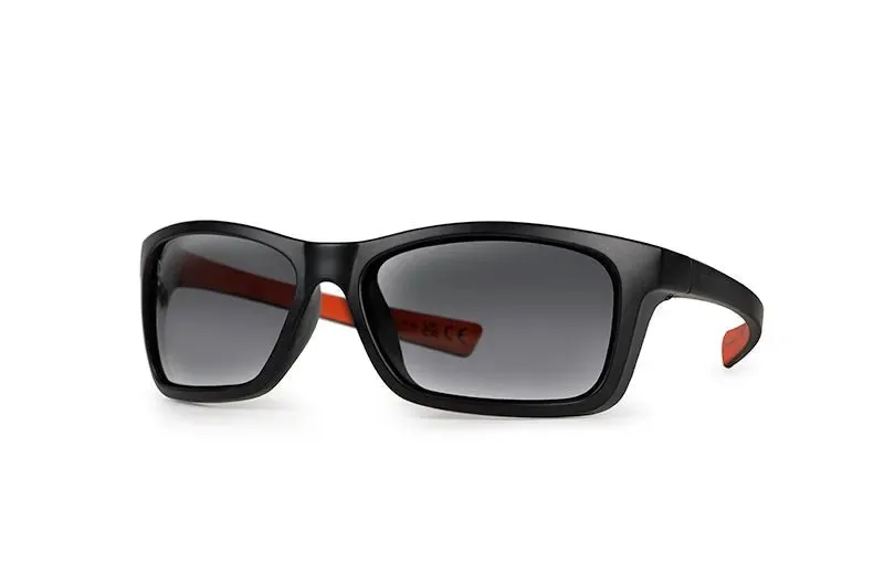 FOX Collection Black /Orange - Grey Lense Sunglasses