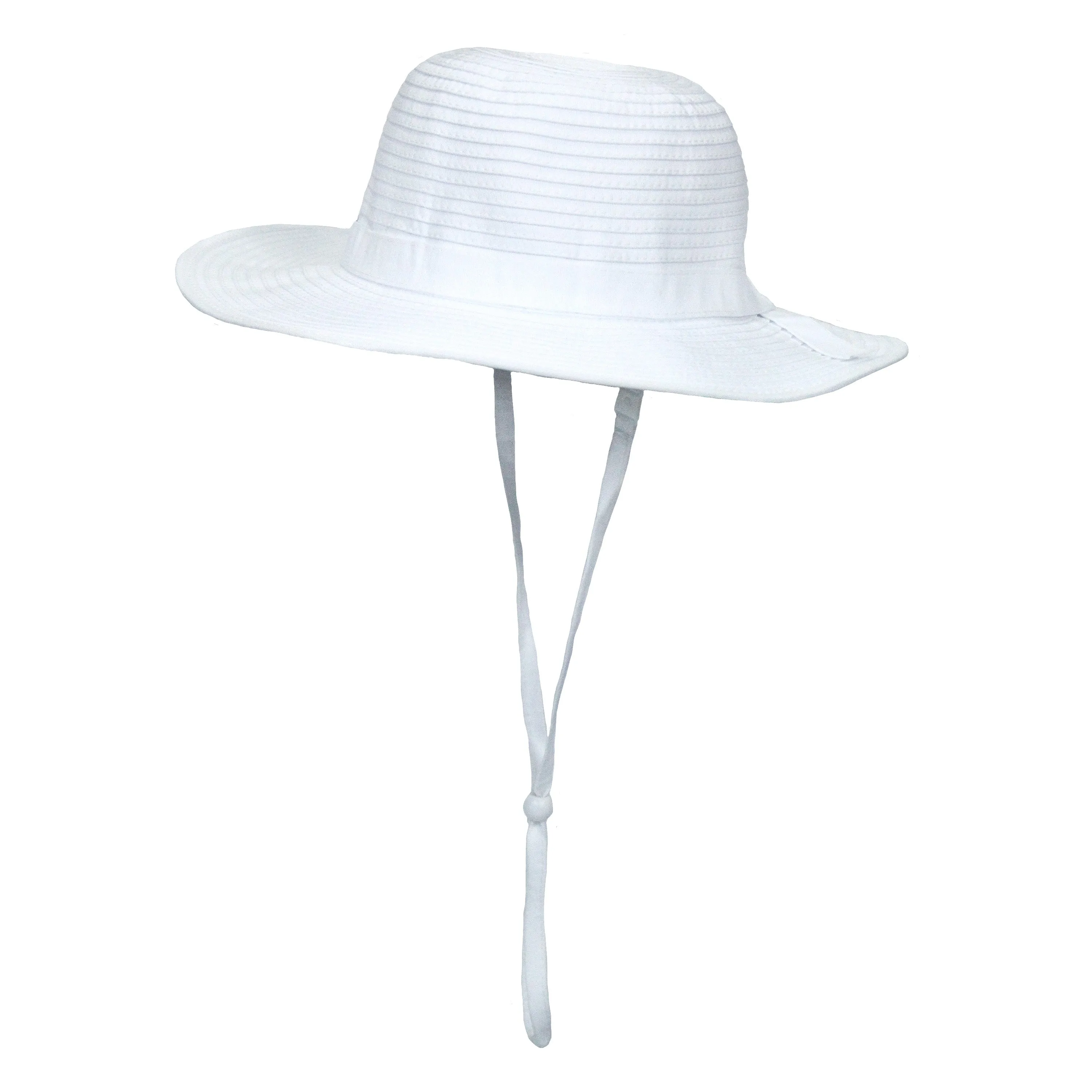 Girls Wide Brim Sun Hat - White