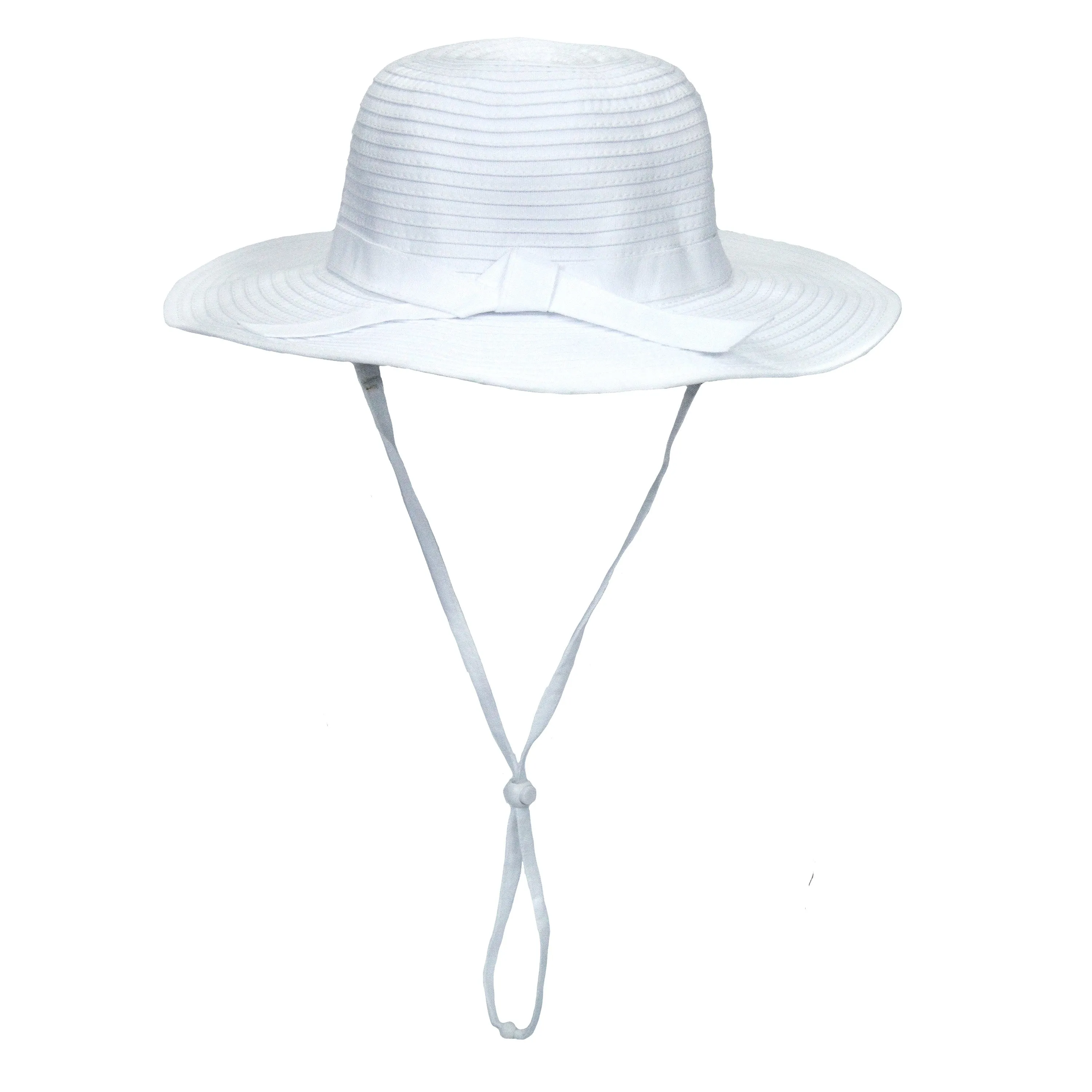 Girls Wide Brim Sun Hat - White