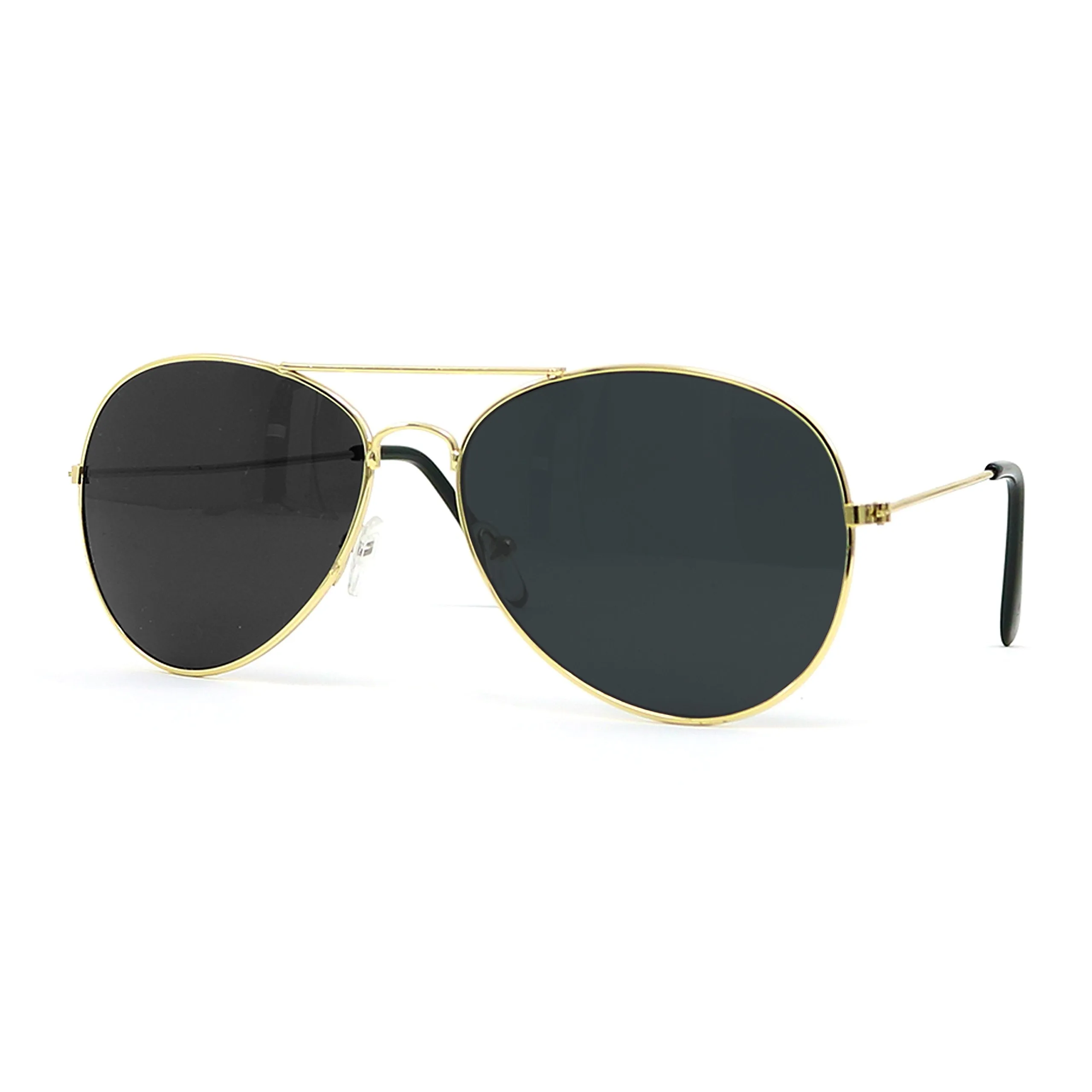 Gold Dark Aviator Sunglasses Shades – 70’s Style Adult Aviators Costume Glasses - 1 Pair