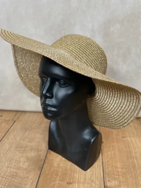 Gold Glitter Straw Hat