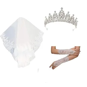 GownLink set of Veil Crown Gloves -Combo 10