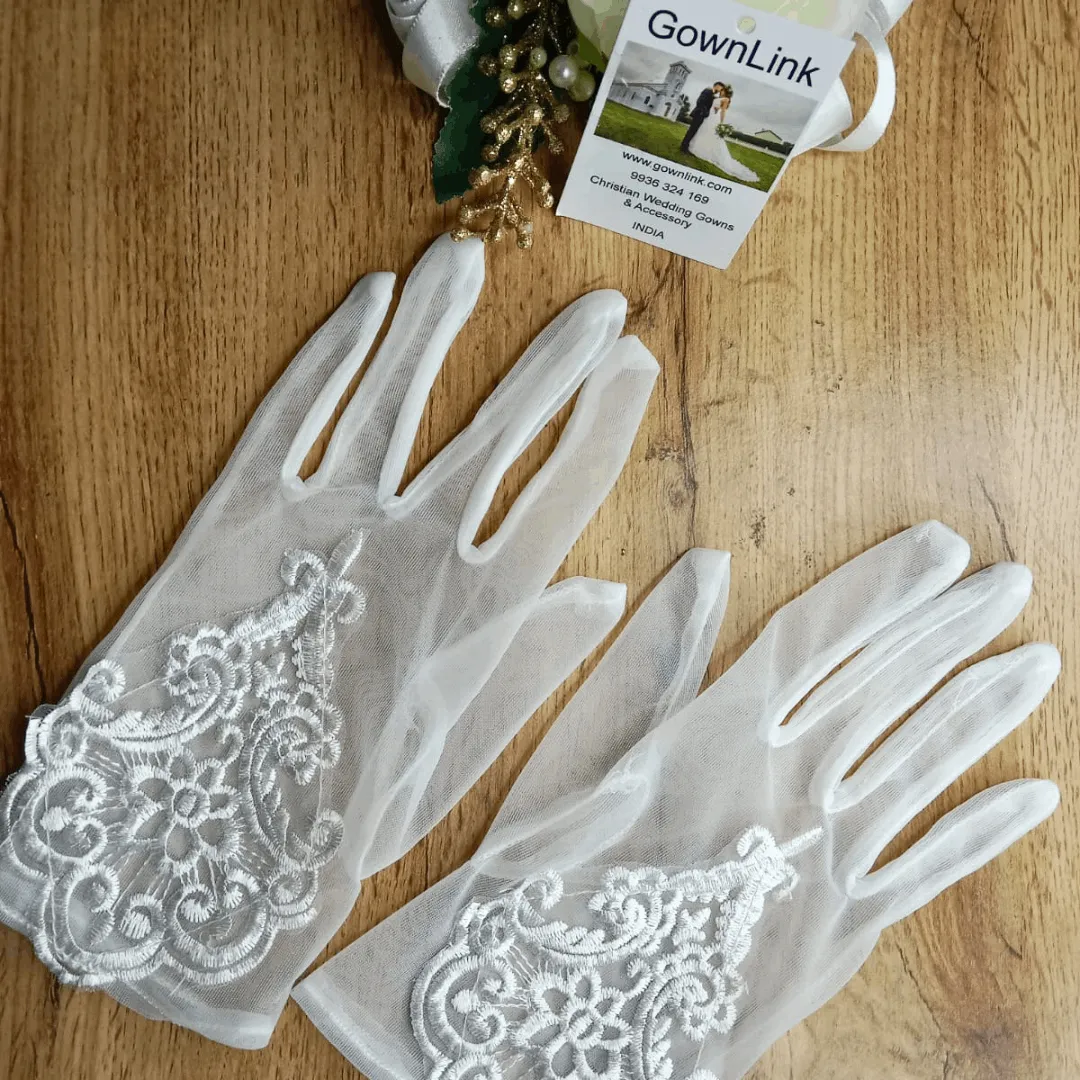 GownLink's Everlasting Beauty Bridal Gloves G113 for Christian & Catholic Wedding