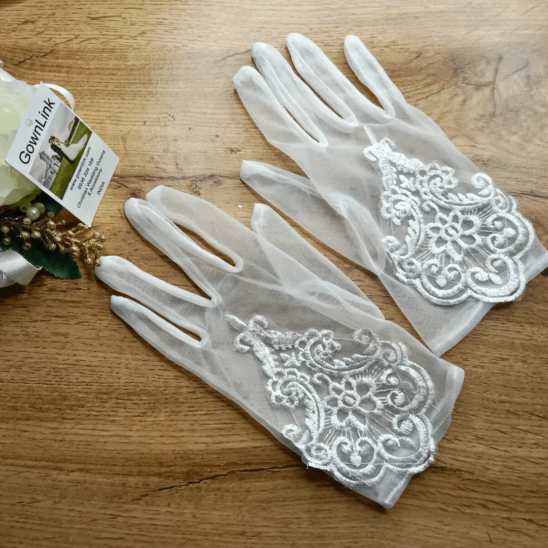 GownLink's Everlasting Beauty Bridal Gloves G113 for Christian & Catholic Wedding