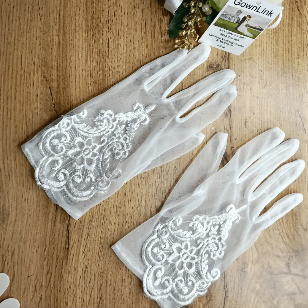 GownLink's Everlasting Beauty Bridal Gloves G113 for Christian & Catholic Wedding