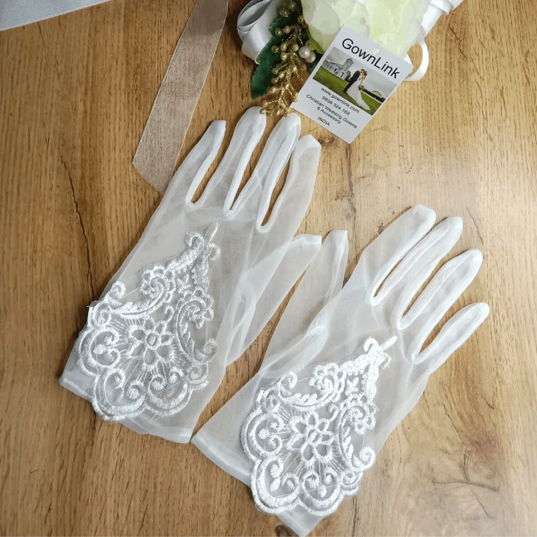 GownLink's Everlasting Beauty Bridal Gloves G113 for Christian & Catholic Wedding