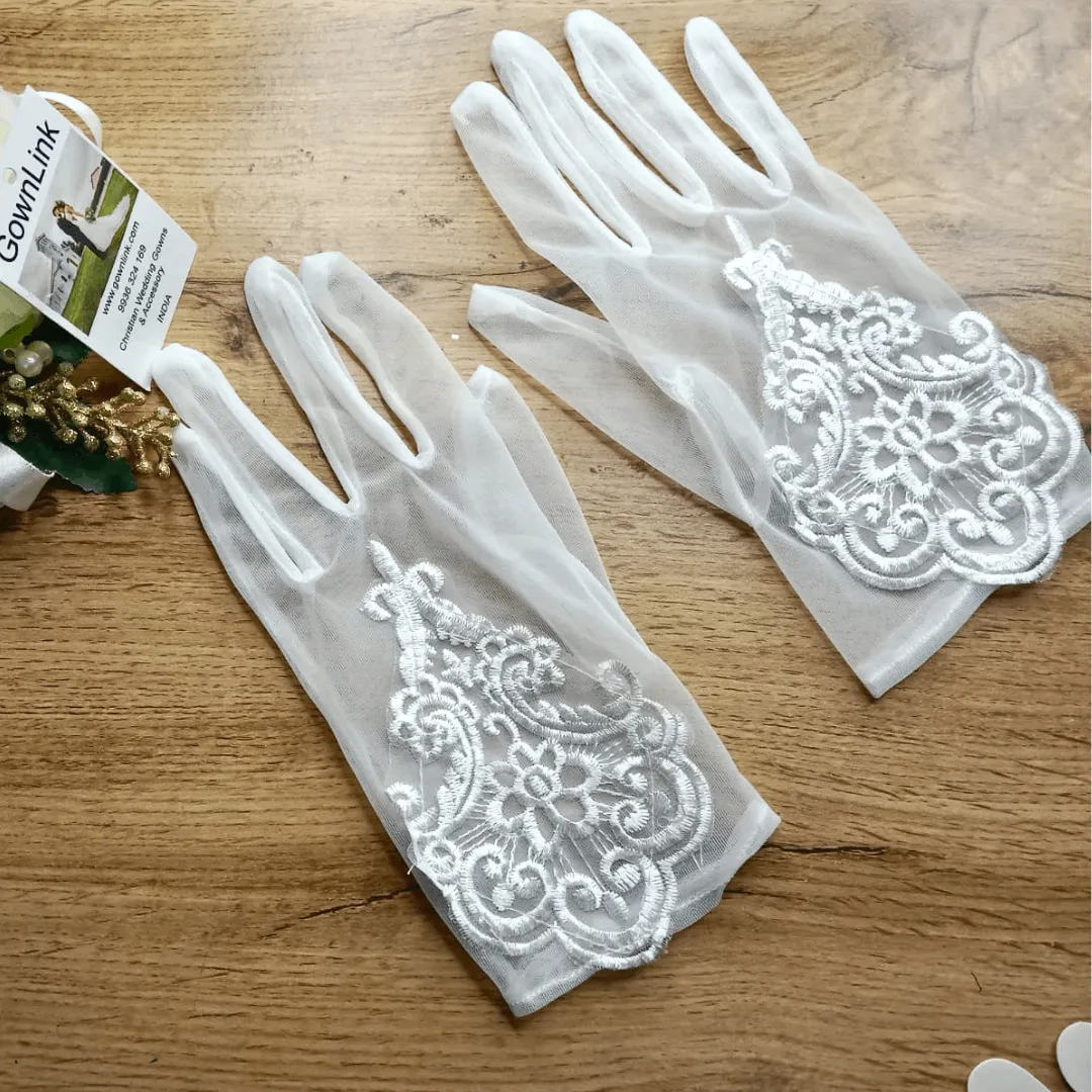 GownLink's Everlasting Beauty Bridal Gloves G113 for Christian & Catholic Wedding