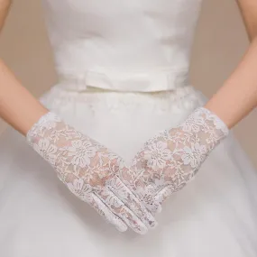 High Quality Formal Finger Wedding Classic Lace Bridal Gloves