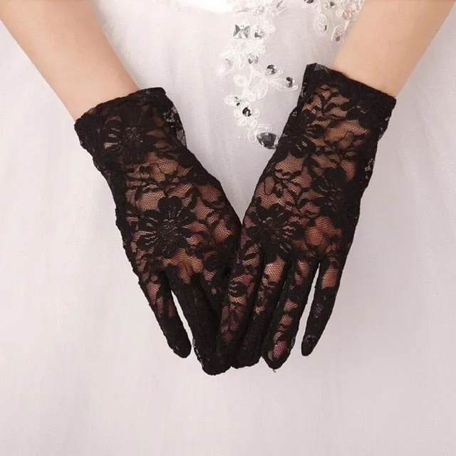 High Quality Formal Finger Wedding Classic Lace Bridal Gloves