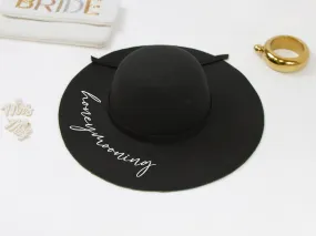 Honeymooning Black Felt Floppy Hat