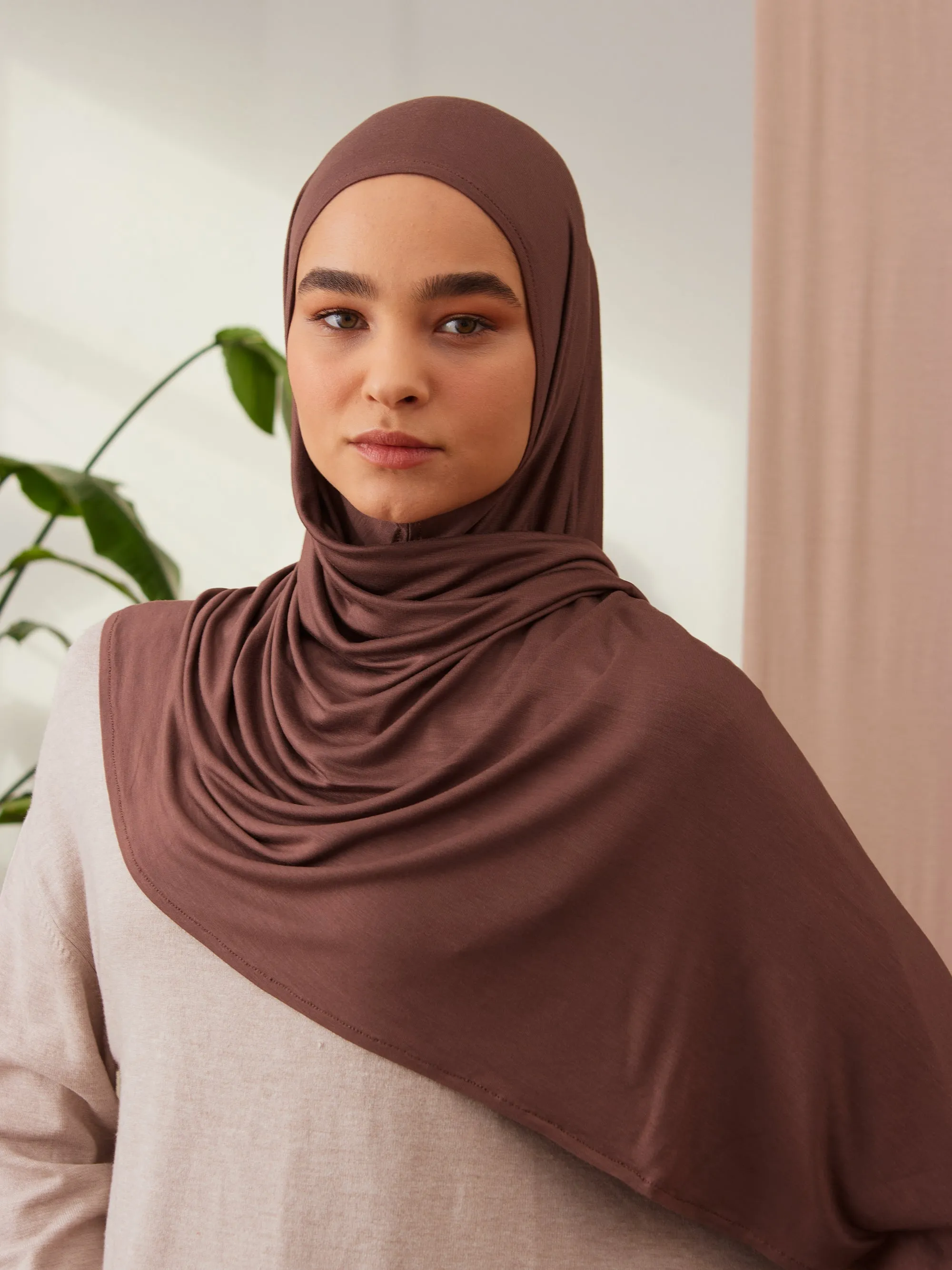 Instant Premium Jersey Hijab Cappucino