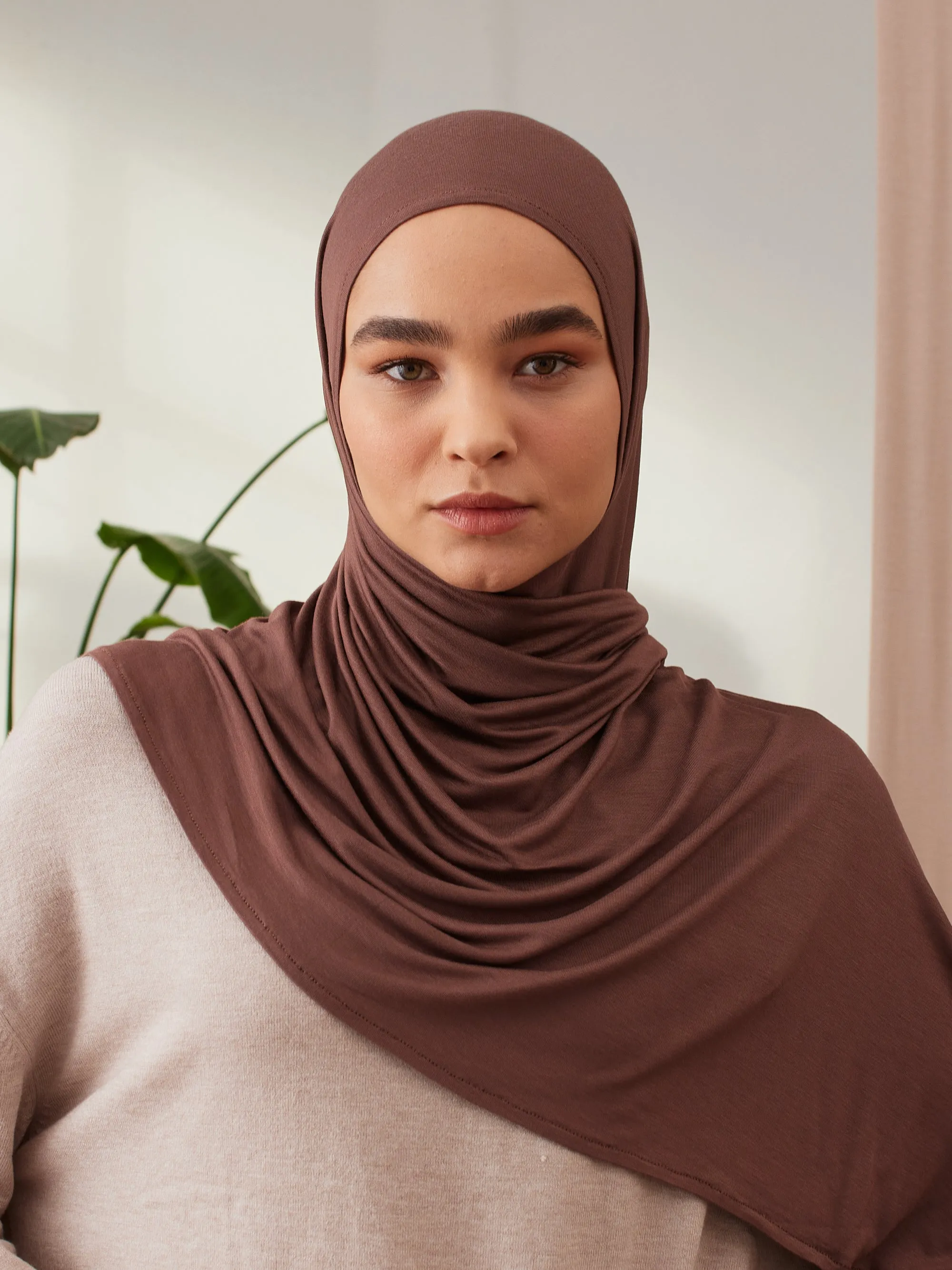 Instant Premium Jersey Hijab Cappucino