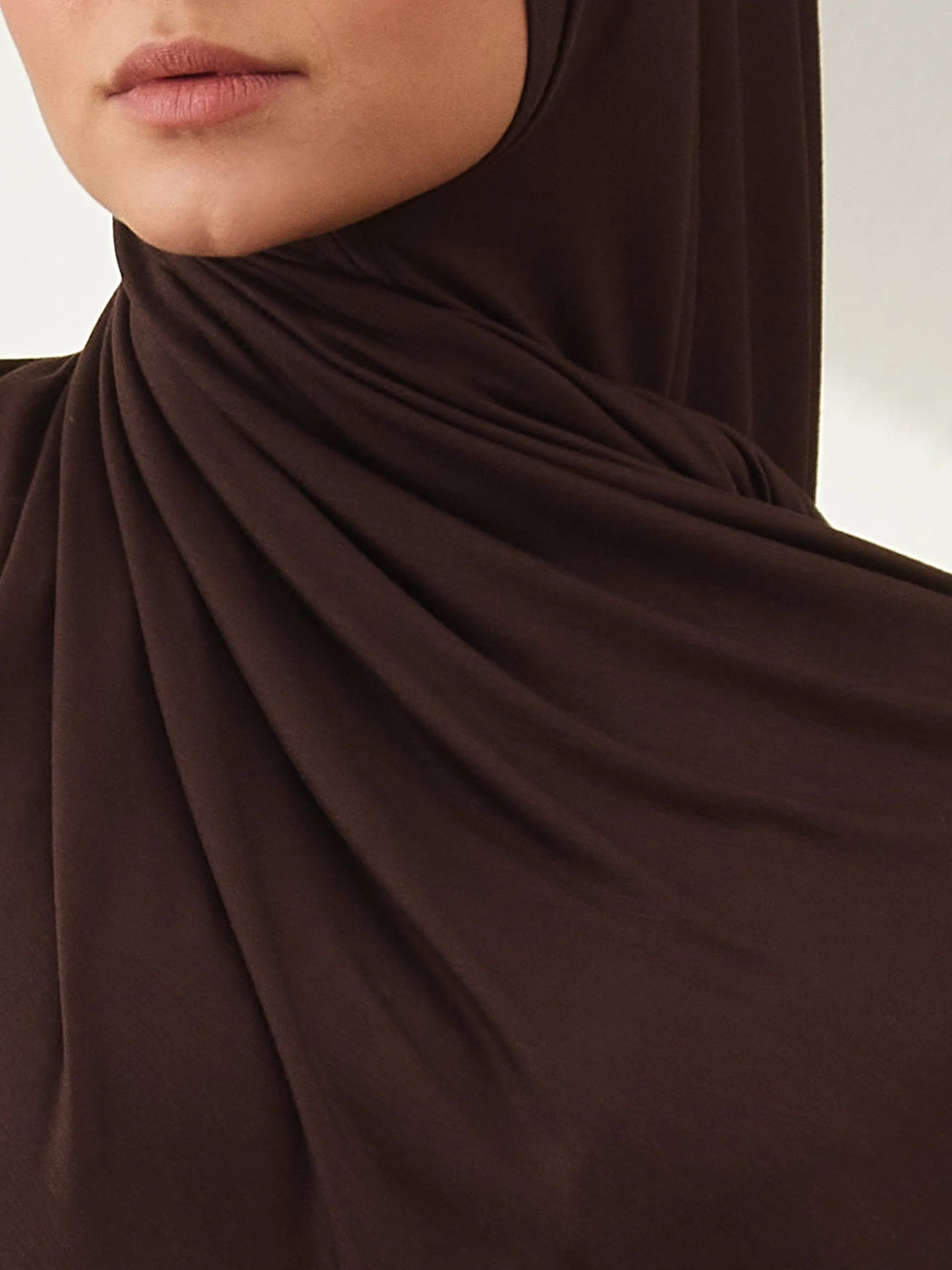 Instant Premium Jersey Hijab Coffee Bean