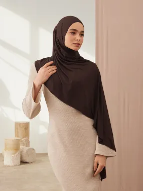 Instant Premium Jersey Hijab Coffee Bean