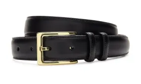 ITALIAN LEATHER BELT - BLACK WITH GOLD