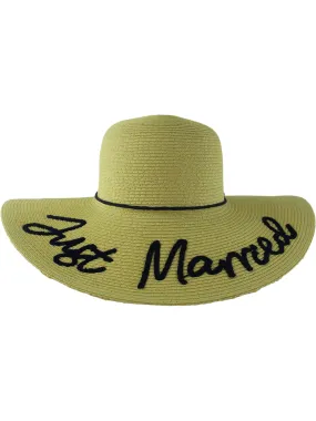 Just Married Wide Brim Beach Hat UPF 50